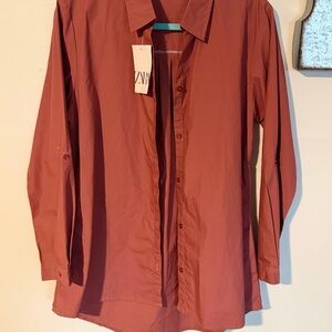 Zara Men's Terracotta Button Down Shirt